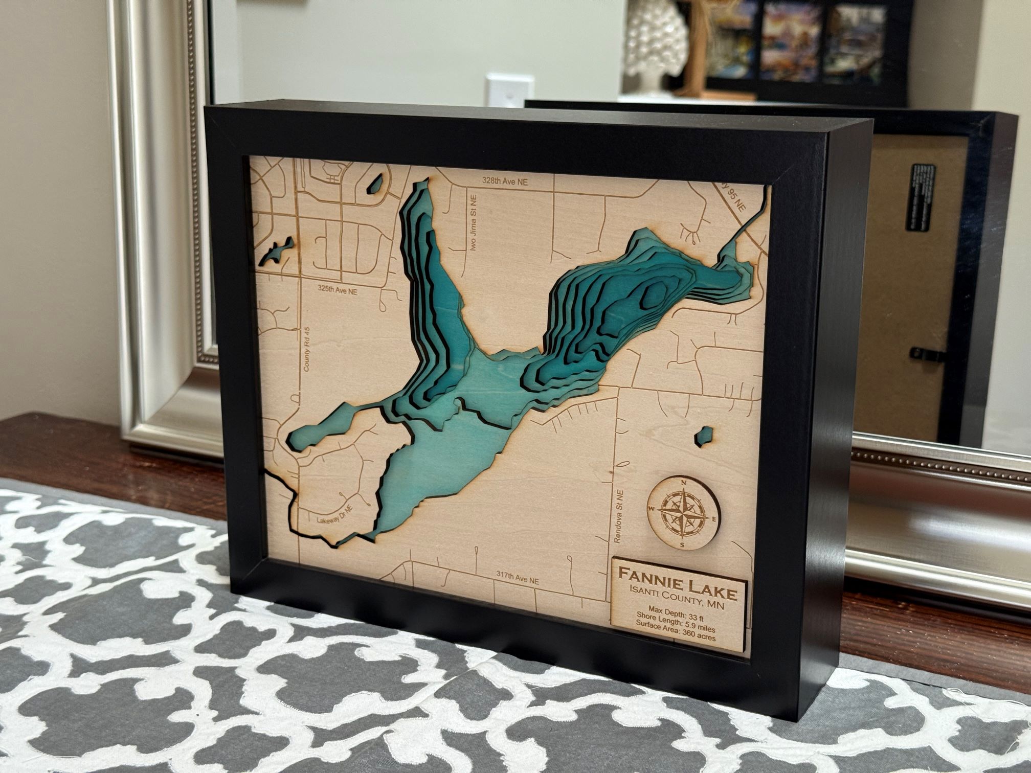 Laser Cut Topographical Map